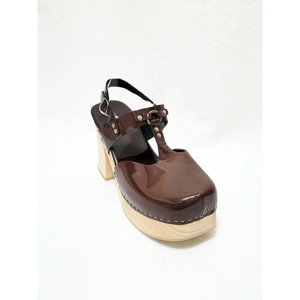 Jeffrey Campbell Nymph Heeled Platform  Wooden Clog Sandals US 9 - Picture 2 of 9